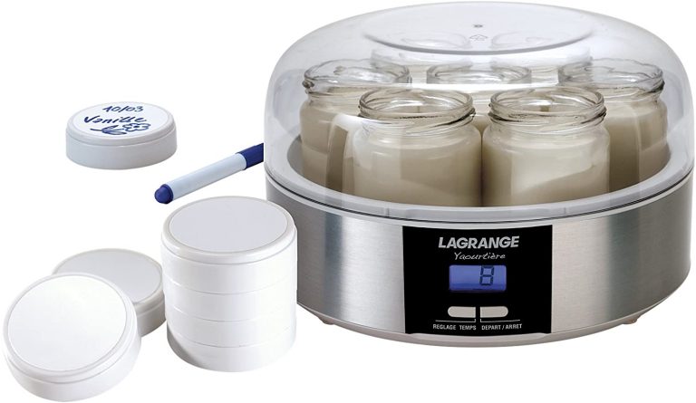Yaourtière 12 Pots En Verre - 2200 Ml - Machine à Yaourt Maison - Inox - Minuterie 48h - Pour Yaourts Et Desserts Sains